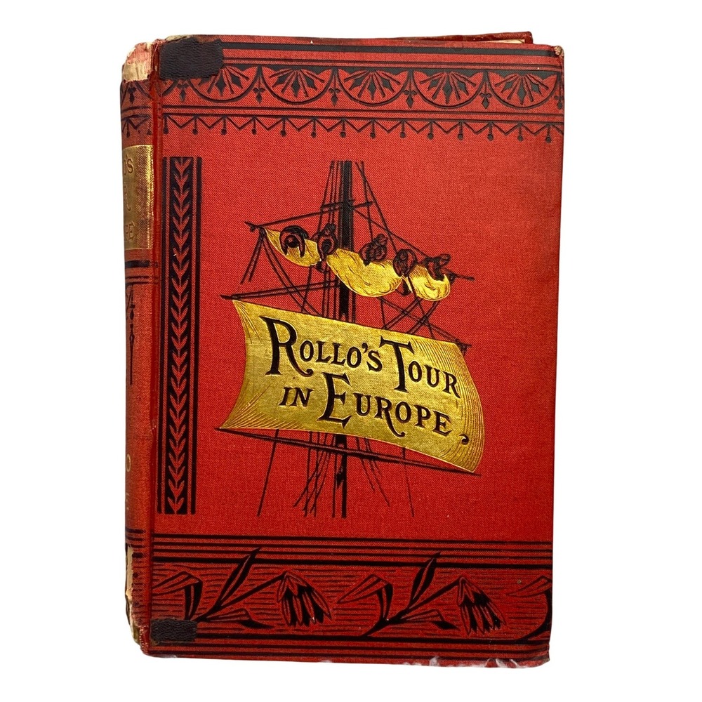 Rare 1858 Rollo in Europe Hardcover Book Vintage Childrens Engravings‎